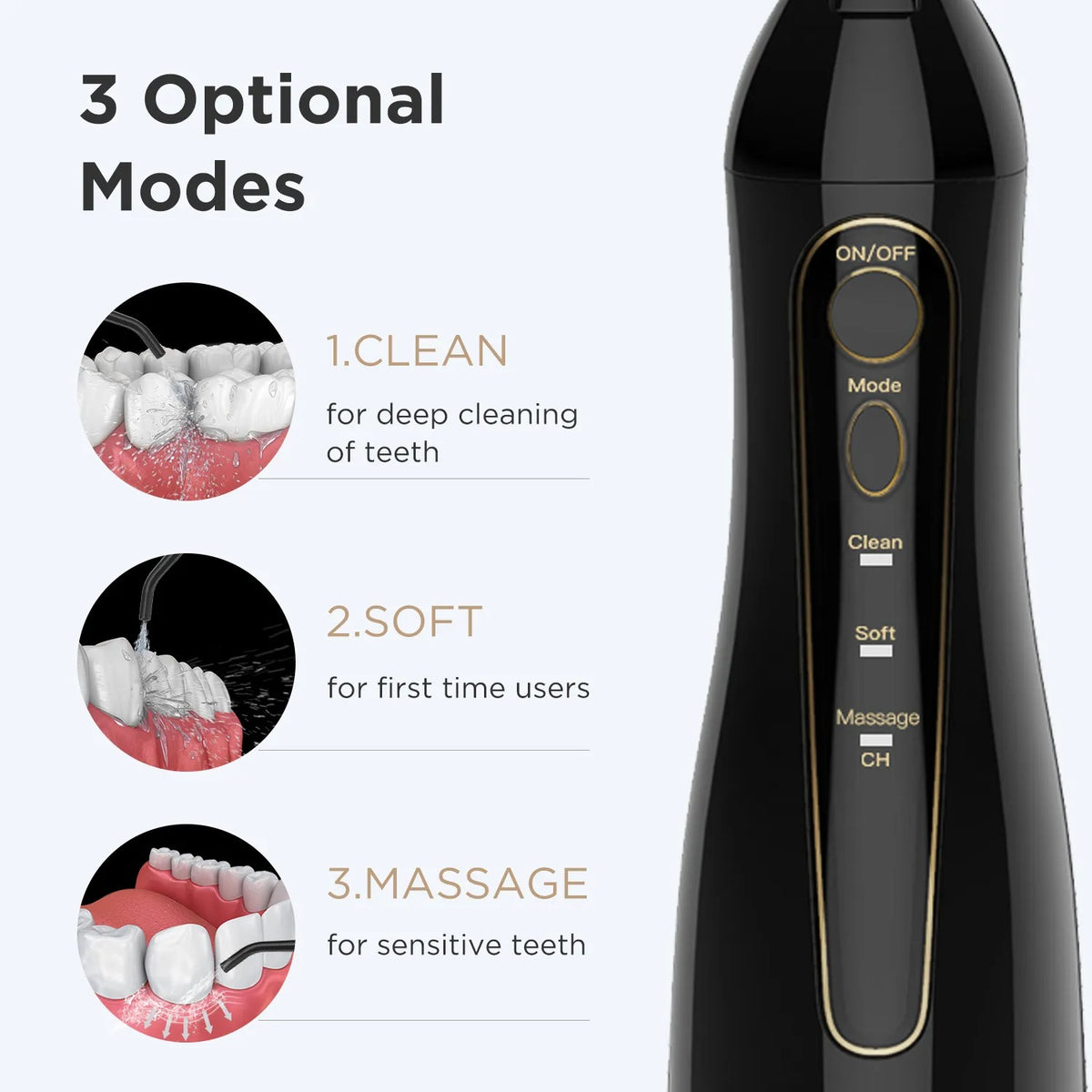 Hangsun Cordless Water Flosser – Black